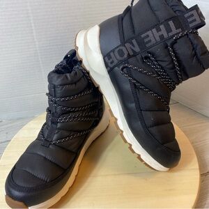 The North Face Black Winter Quilted Snow Boots with White Midsole